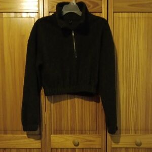 Zaful Olive Green Cropped Sweater/Sweatshirt